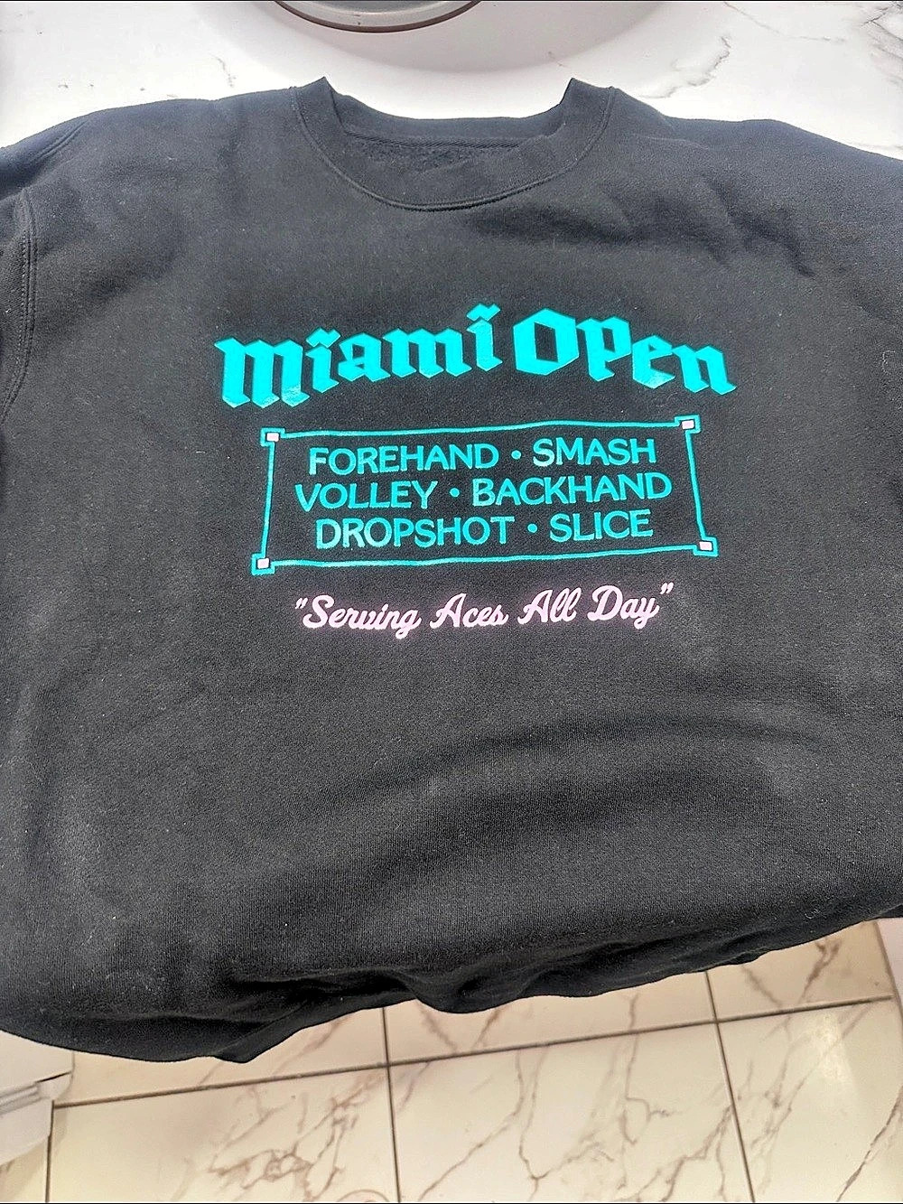 Authentic Miami Open 2024 Tournament Crewneck Black - Size Large